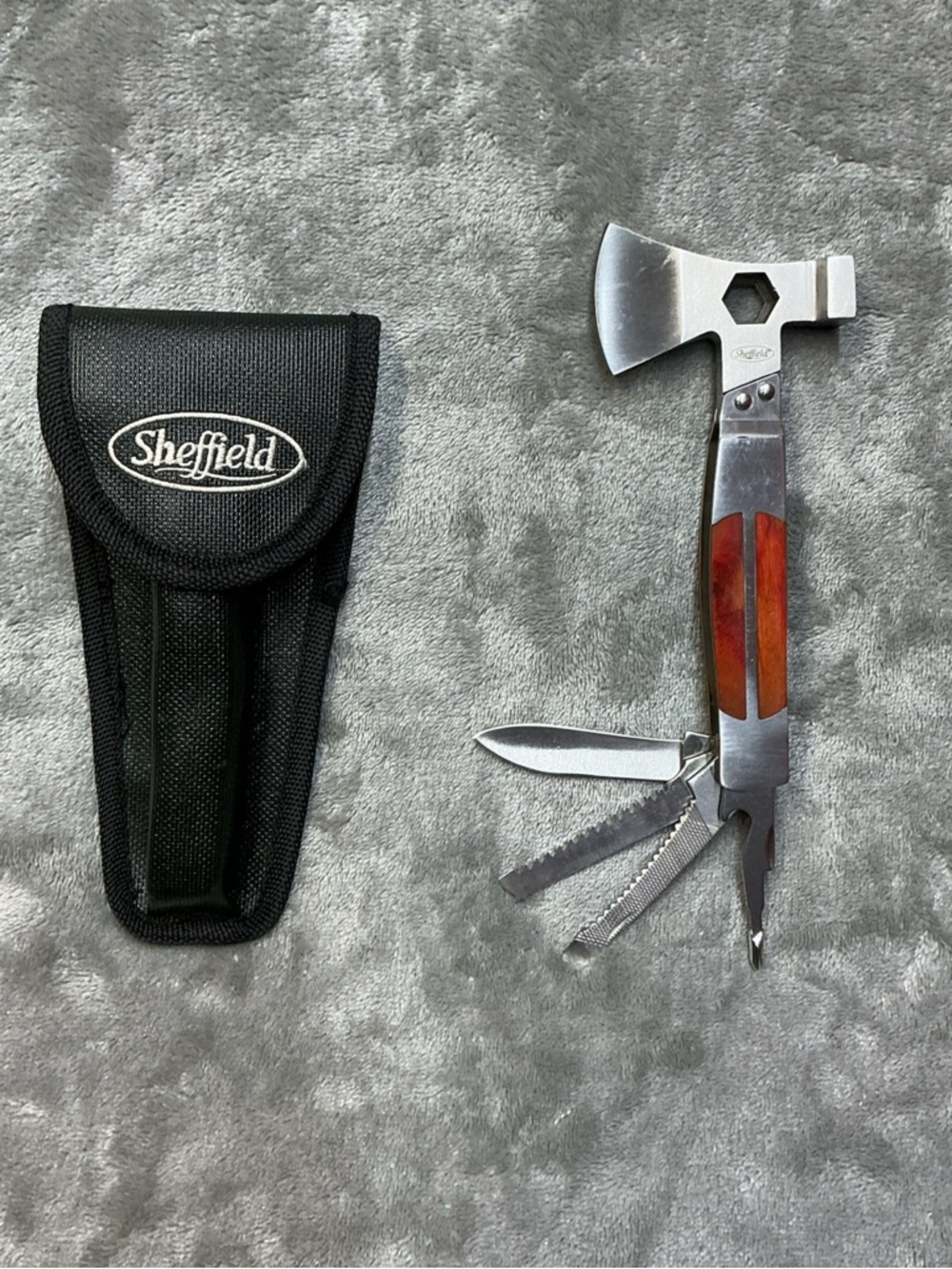 Sheffield Stainless Steel Hatchet Multi Tool w/ Nylon Sheath